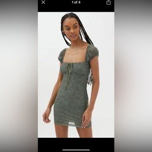 UO Hotel Gaina Tie Front Mini Dress